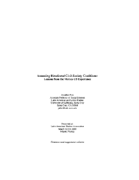 Assessing Binational Civil Society Coalitions, by Jonathan Fox
